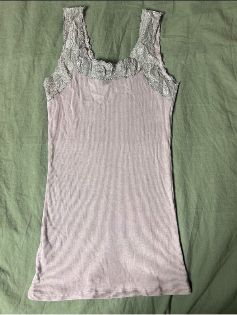 mac & jac Pale Pink Lace-Trim Tank Top